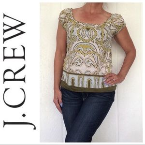 J. CREW COTTON PAISLEY TOP SIZE XS